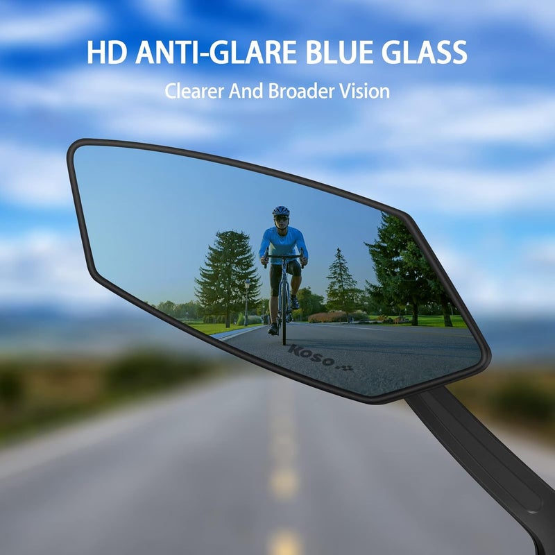 Raoot Bike Mirror | 360° Rotatable & Foldable | Blu-ray Scratch Resistant Glass Lens | Ebike Accessories, Bike Mirror Handlebar Mount, Bicycle Mirrors - Image 3